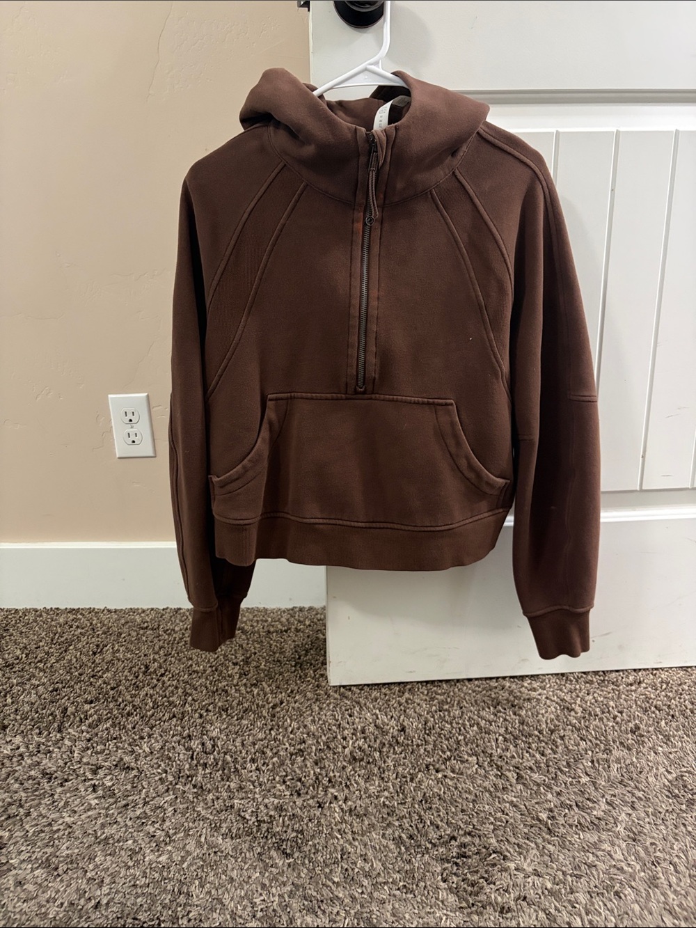 Lululemon Scuba Brown Half-Zip Hoodie Sweatshirt